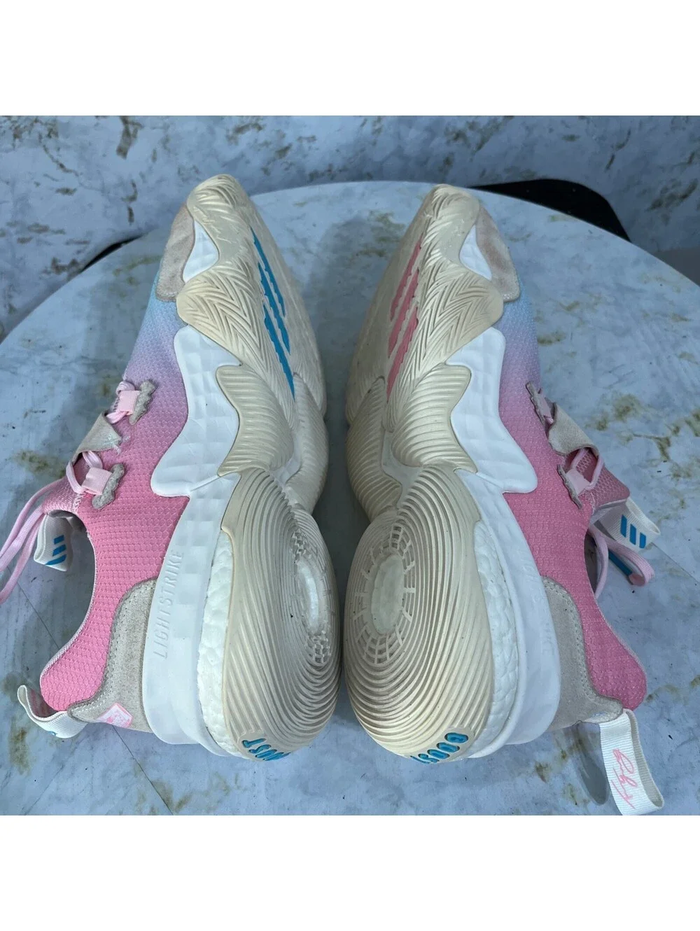 Adidas Trae Young 1 Men's Size 16 Basketball Shoes Blue Pink Athletic Sneakers
